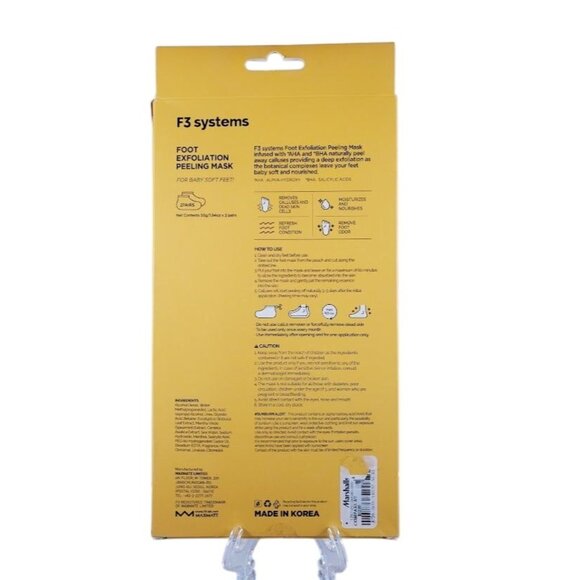 F3 Systems Foot Exfoliation Peeling Mask For Smooth Baby Soft Feet Moisturizing - Picture 2 of 2